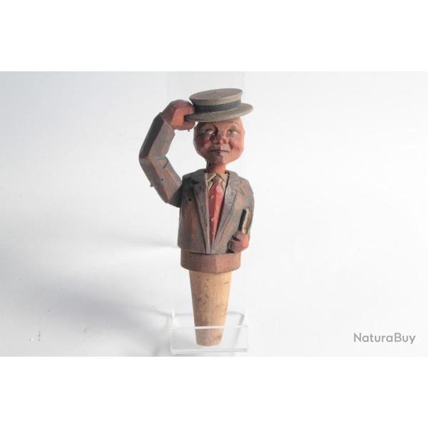 Bouchon  systme bois sculpt Art Populaire