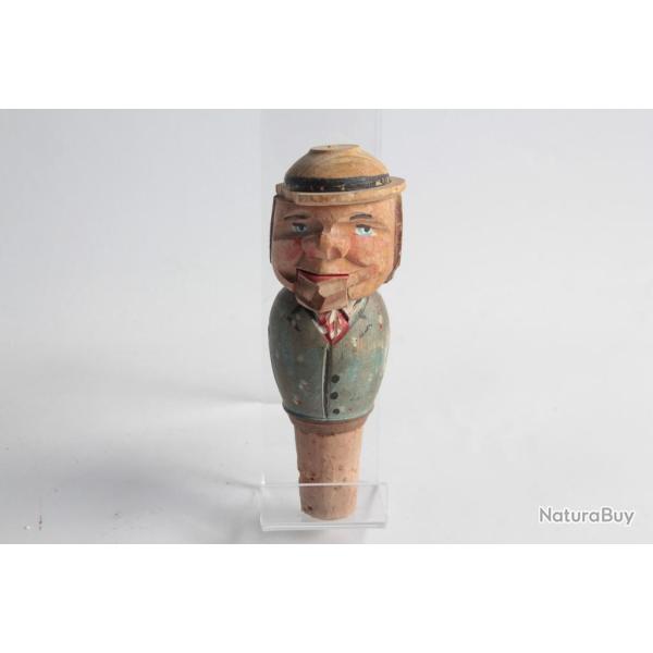 Bouchon  systme bois sculpt Art Populaire