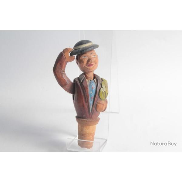 Bouchon  systme bois sculpt Art Populaire