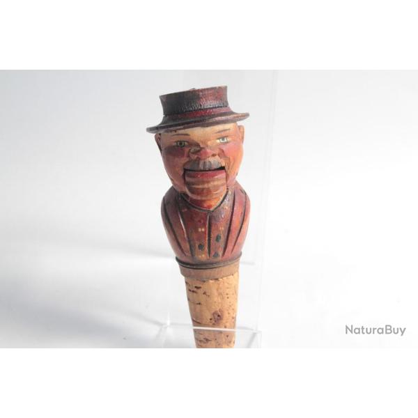 Bouchon  systme bois sculpt Art Populaire