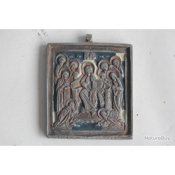 Petite ic�ne de voyage m�tal �maill� Christ D�isis