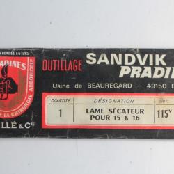 Lame &eacute;brancheur pour n&deg;15 & 16 Sandvik Pradines