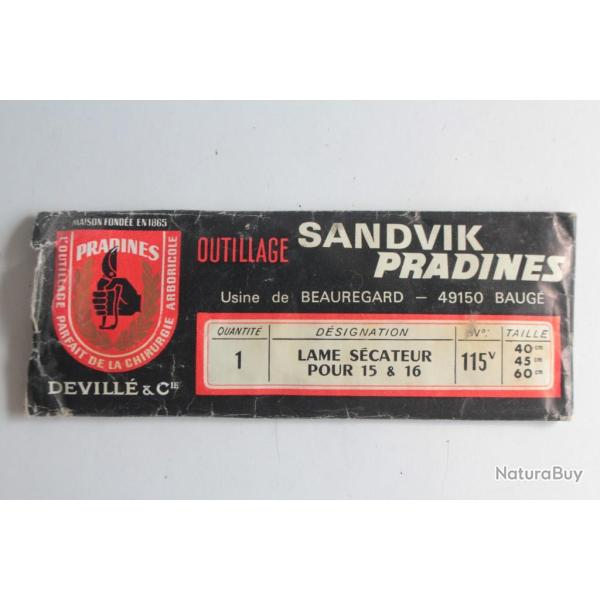 Lame �brancheur pour n�15 & 16 Sandvik Pradines