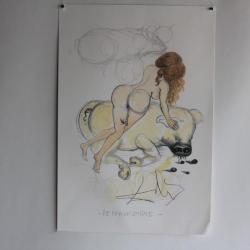 SALVADOR DALI Fille et cochon Giacomo Casanova