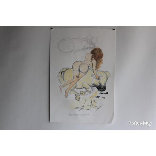 SALVADOR DALI Fille et cochon Giacomo Casanova