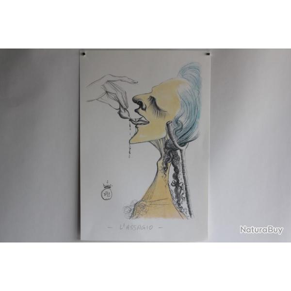 SALVADOR DALI Lithographie Oiseau sur la langue Giacomo Casanova