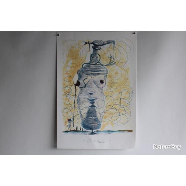 SALVADOR DALI Lithographie Femme surr�aliste b�quille Giacomo Casanova