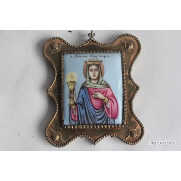 Icne orthodoxe Peinture miniature Sainte Barbe