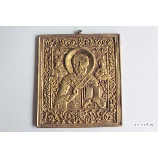 Icne bronze Saint Nicolas le Thaumaturge Russie XIXe sicle