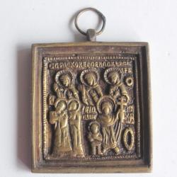 Petite icône de voyage bronze Sainte Julitte Saint Cyr Russie
