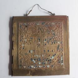 Icône triptyque bronze émaillé Déisis Russie XIXe siècle