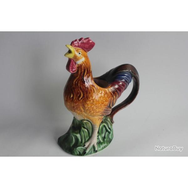 Pichet zoomorphe barbotine Coq