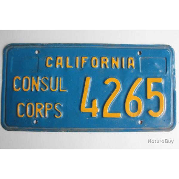 Plaque d'immatriculation Corps diplomatique Californie 1970