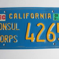 Plaque d'immatriculation Corps diplomatique Californie 1970
