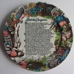 Assiette humoristique bavaroise Chanson Lied der Bayern