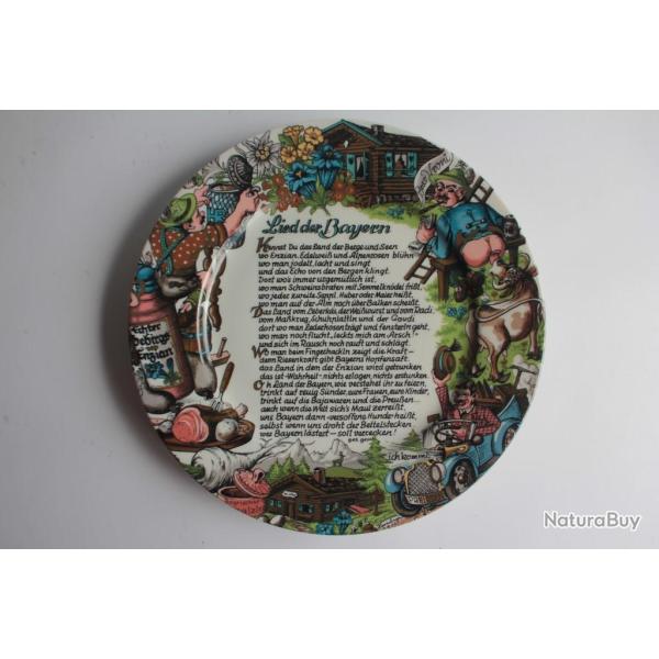 Assiette humoristique bavaroise Chanson Lied der Bayern