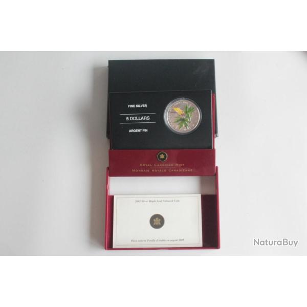 Monnaie argent 5 Dollars Elizabeth II Canada FDC