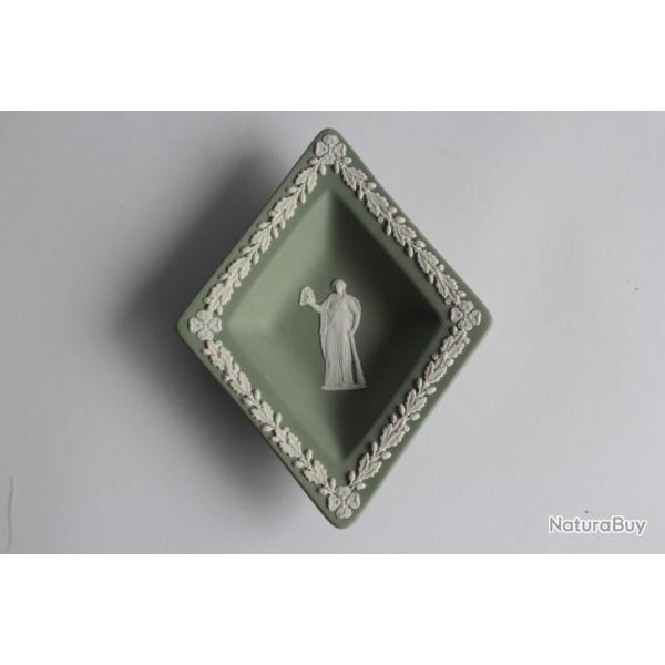 Vide poche Melpomene porcelaine biscuit jaspe vert Wedgwood