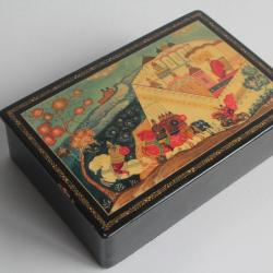 Boîte laquée Russe Mstera Bogatyrs prince Vladimir