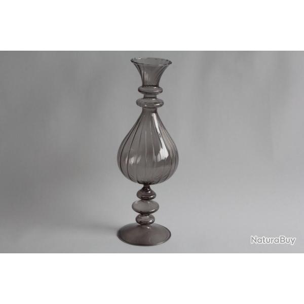 Vase verre souffl� fum� Italie 1960