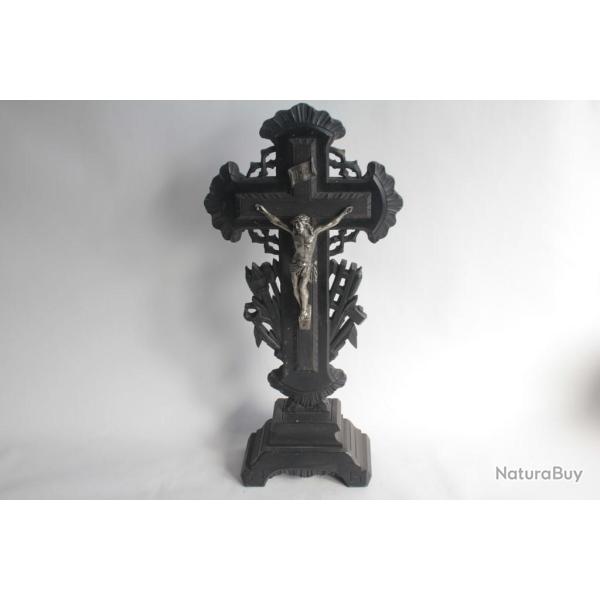 Christ sur croix bois sculpt Napolon III