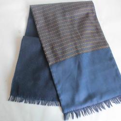 HERMES Écharpe double face soie cachemire