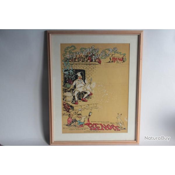 Ancien Menu Restaurant illustr Benoit Rue St Martin Paris A. Lesage