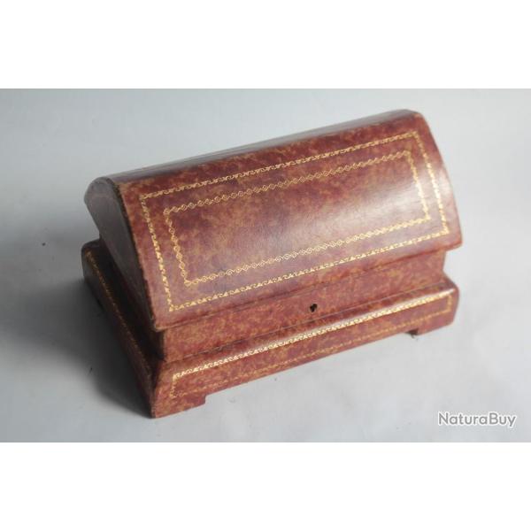 Ancien coffret  bijoux cuir