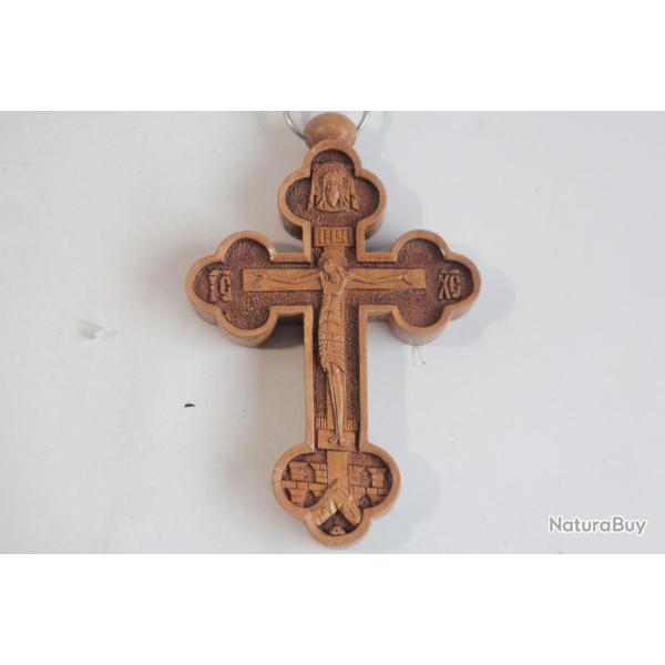 Croix orthodoxe bois sculpt�