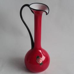 Pichet opaline rouge et noire Florence Italie