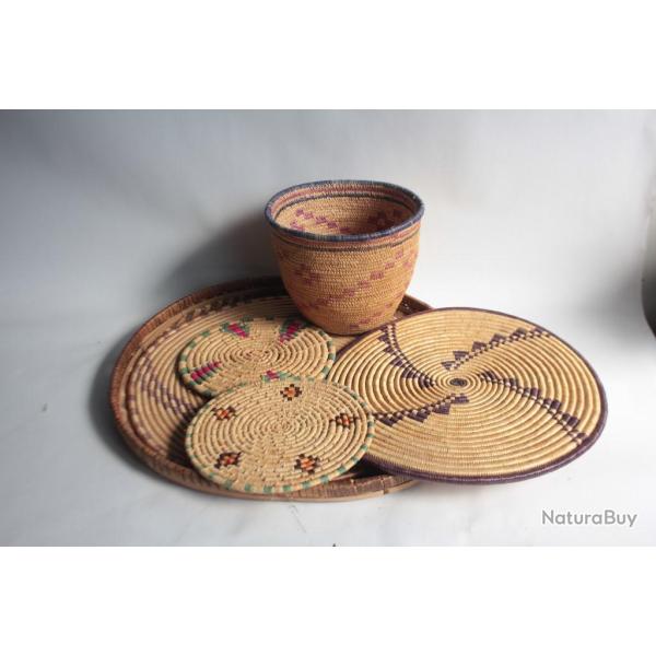 Corbeille Dessous de plat Tutsi Rwanda Burundi vannerie Afrique