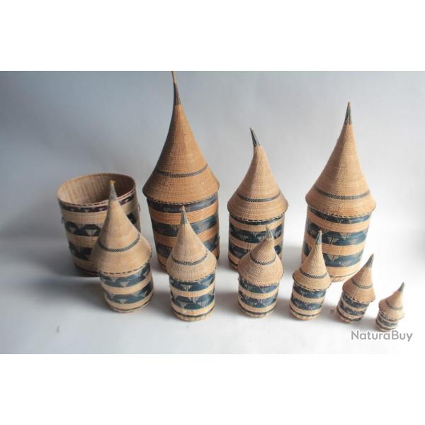 Paniers gigognes Tutsi Rwanda Burundi vannerie Afrique