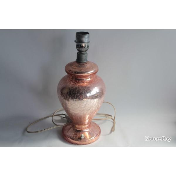 Pied de lampe Art dco verre mercuris craquel