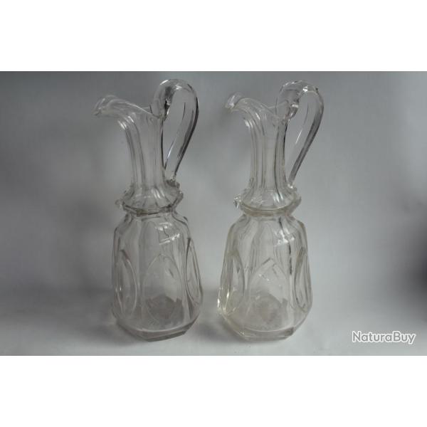 Paire Carafes cristal taill�