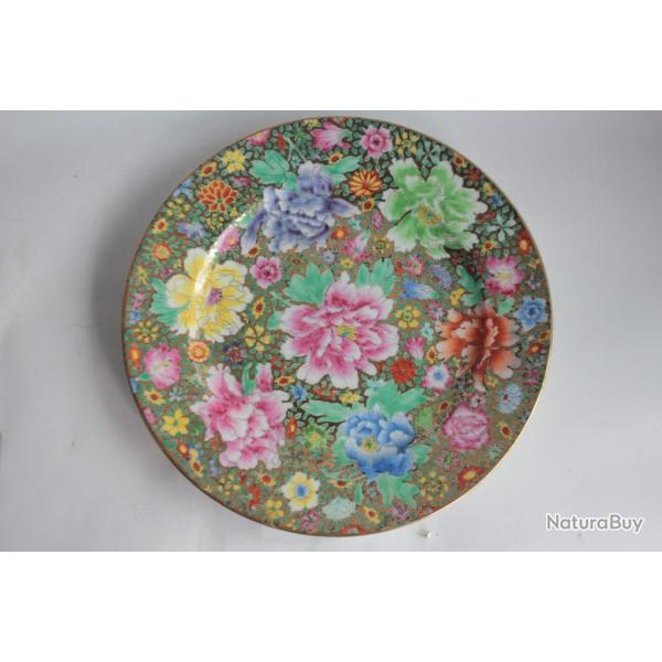Assiette porcelaine Chine export Millefleurs