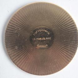 Miroir de poche publicitaire Maroquinerie La Marjolaine Genève Suisse