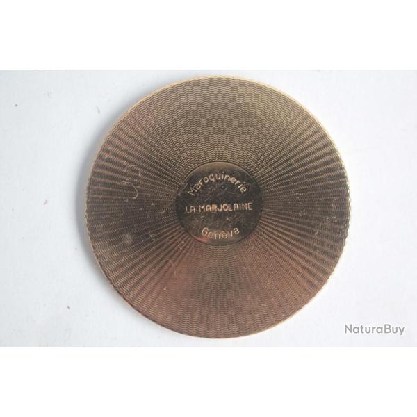 Miroir de poche publicitaire Maroquinerie La Marjolaine Genve Suisse