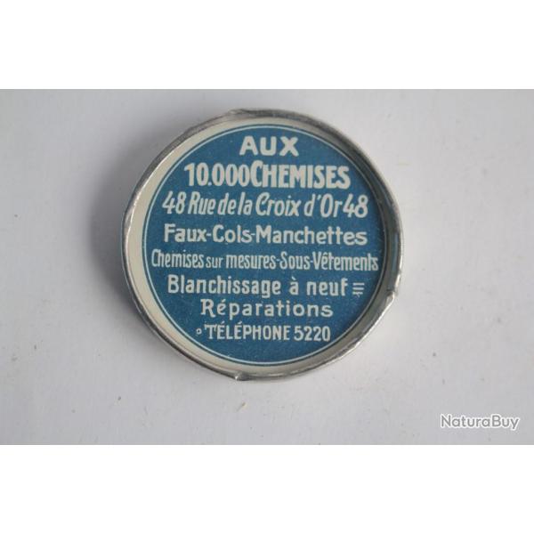 Miroir de poche publicitaire Aux 10000 chemises Genve Suisse