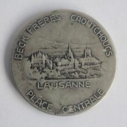 Miroir de poche publicitaire Beck Frères Caoutchoucs Lausanne Suisse