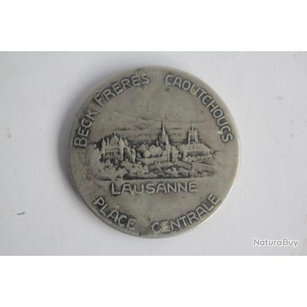 Miroir de poche publicitaire Beck Fr�res Caoutchoucs Lausanne Suisse