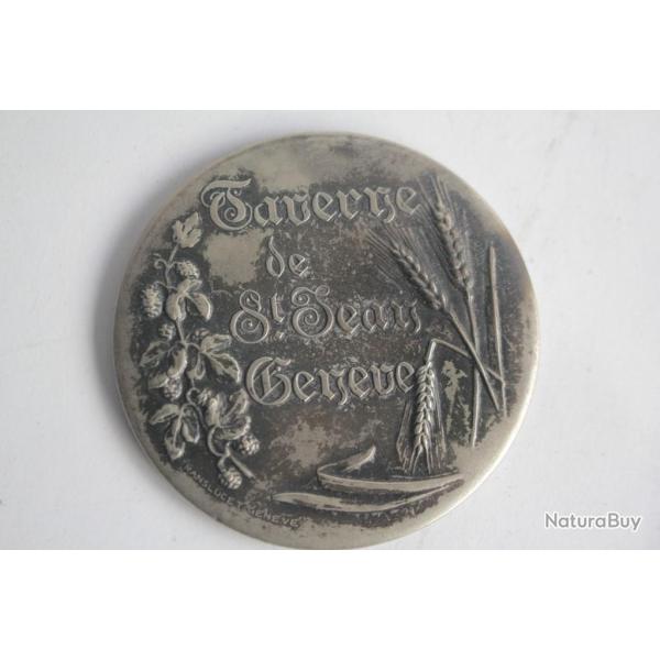 Miroir de poche publicitaire Taverne de St Jean Gen�ve Suisse Vignes