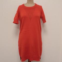 HERMES Robe orange motif H cachemire T40