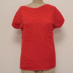 HERMES Pull manches courtes cachemire Mors rouge T40