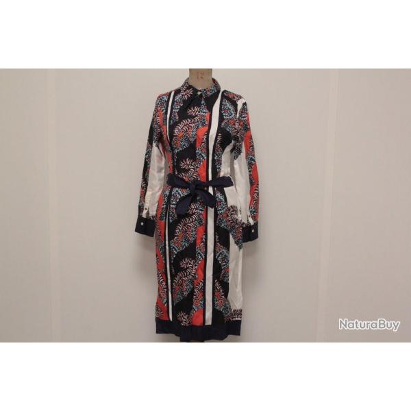 HERMES Robe soie Dragons T36