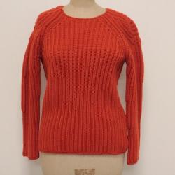 HERMES Pull mailles orange cachemire T36