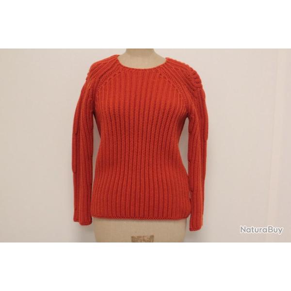 HERMES Pull mailles orange cachemire T36