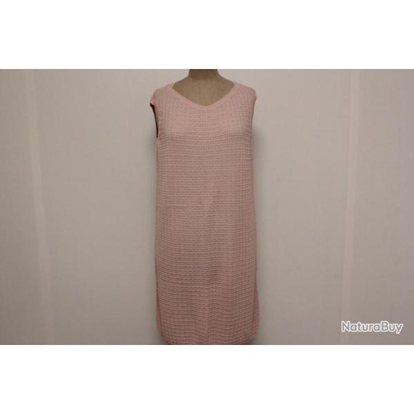 HERMES Robe soie et cachemire rose T38