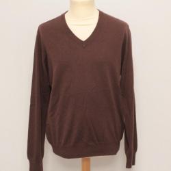 HERMES Pull cachemire marron L