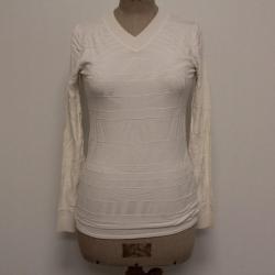 HERMES Pull blanc Soleil cachemire et soie T38