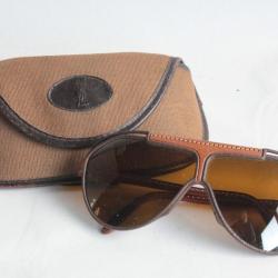 YVES SAINT LAURENT Lunettes de soleil Aviateur imitation cuir vintage